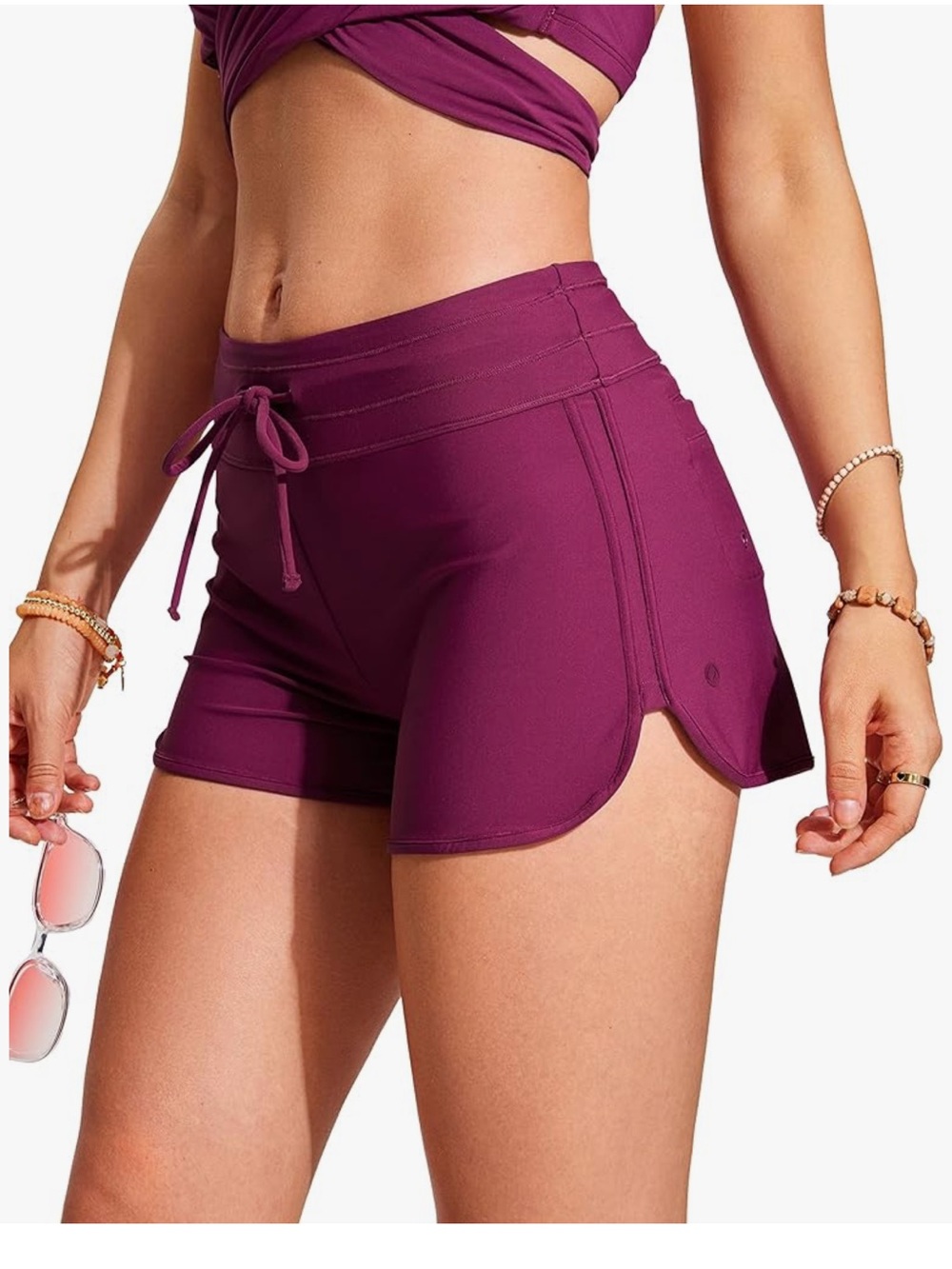 Plum High-Waist Women’s Board Shorts